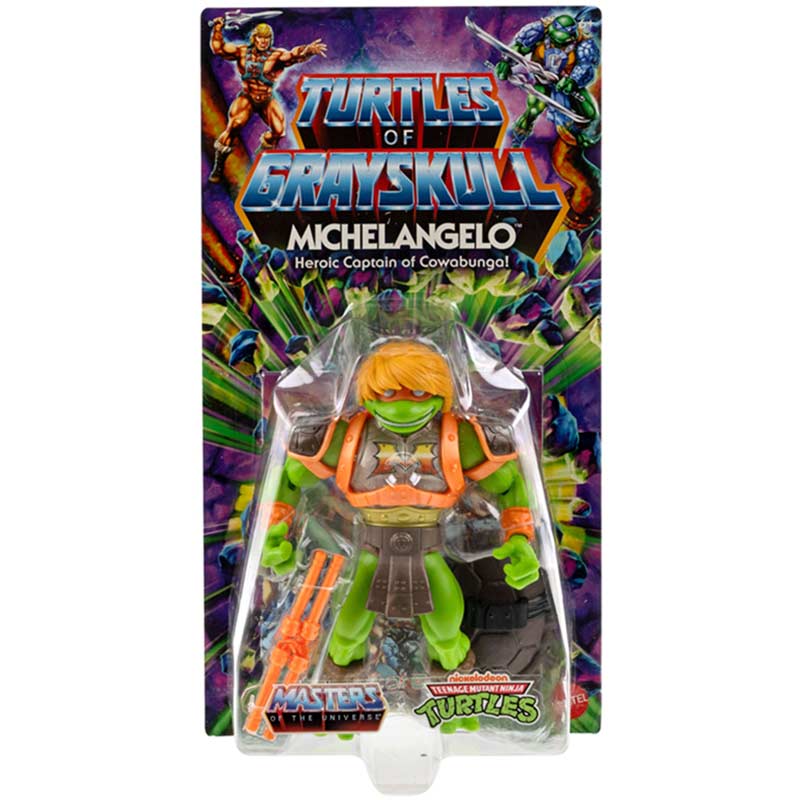 Figura Michelangelo MOTU x TMNT Turtles of Grayskull Mattel 01