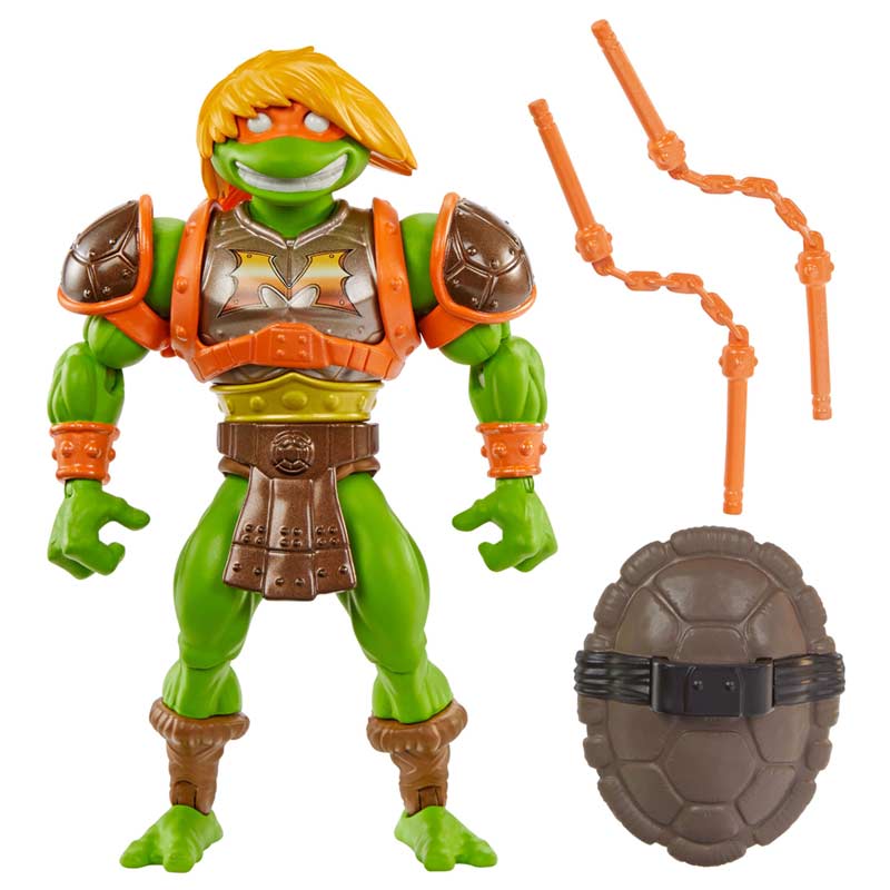 Figura Michelangelo MOTU x TMNT Turtles of Grayskull Mattel - Imagen 2