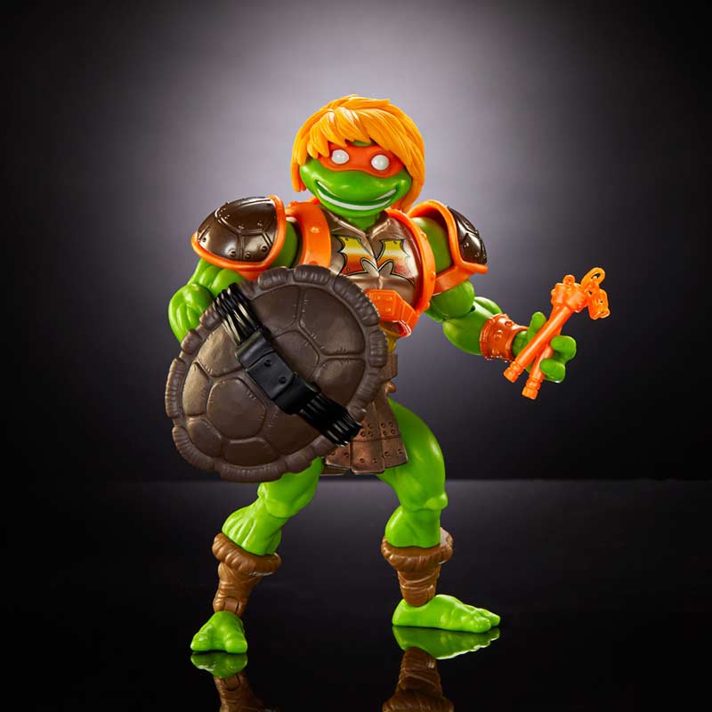 Figura Michelangelo MOTU x TMNT Turtles of Grayskull Mattel - Imagen 3