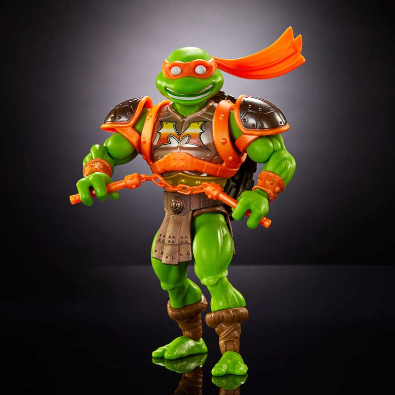 Figura Michelangelo MOTU x TMNT Turtles of Grayskull Mattel - Imagen 4