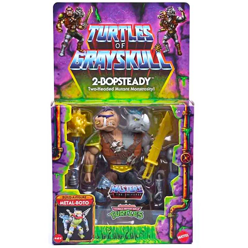 Figura Deluxe 2-bopsteady MOTU x TMNT Turtles of Grayskull Mattel 01