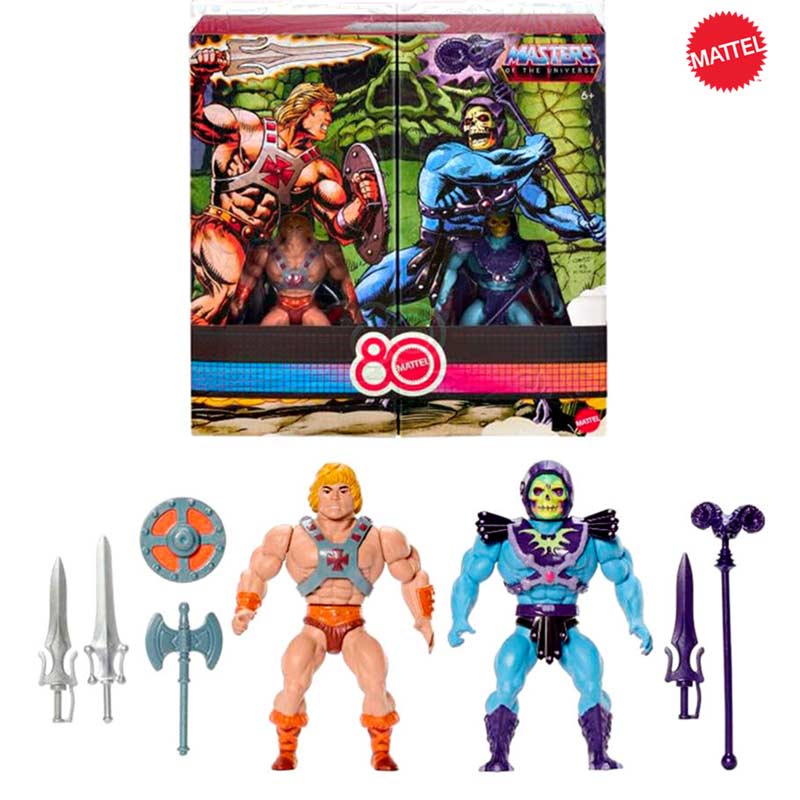 Pack Figuras Retro He-Man y Skeletor Masters Of The Universe Origins 80 Aniversario Mattel 02