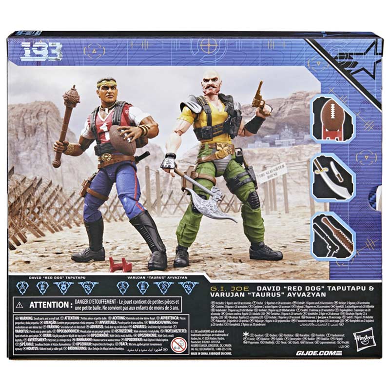 Pack Figuras David (RED Dog) Taputapu & Varujan (TAURUS) G.I. Joe Classified Series Hasbro 14
