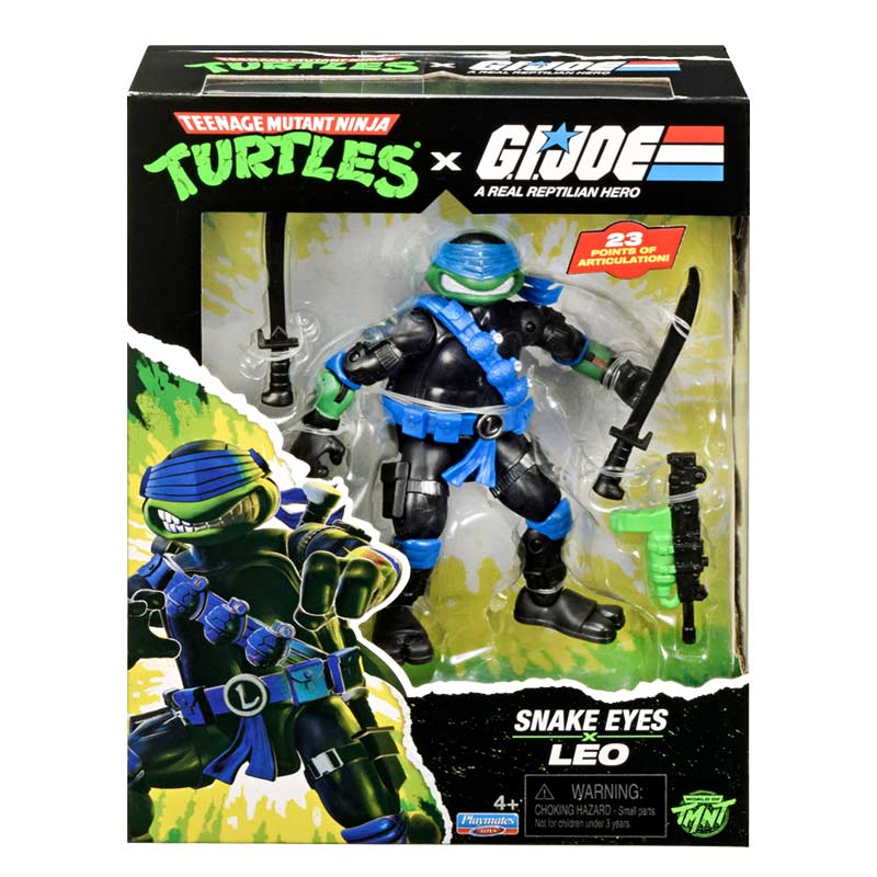 Figura Leonardo x Snake Eyes Tmnt X G.I.Joe Crossover Classics Playmates 01