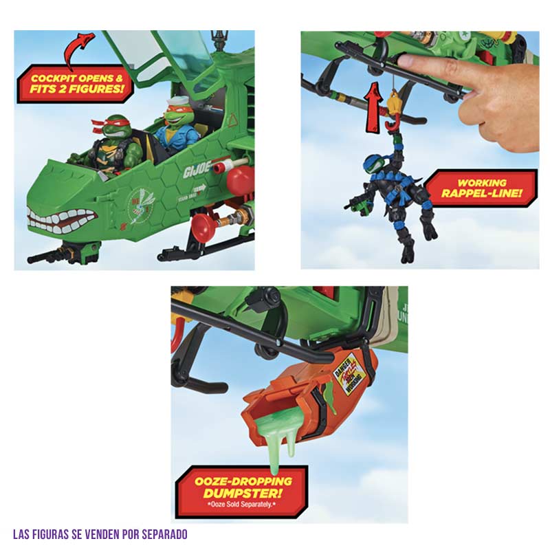 Vehículo Turtle-Fly Copter Tmnt X G.I.Joe Crossover Classics Playmates 03
