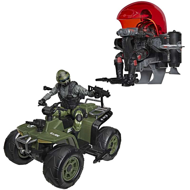 Set Figuras Snake Eyes & Varmint ATV vs. Stealth Viper & Cobra Stealth Flight Pod (Trubble Bubble) G.I. Joe Classified Series Hasbro 04